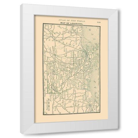Louisiana - Alden 1886 White Modern Wood Framed Art Print by Alden