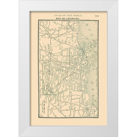 Louisiana - Alden 1886 White Modern Wood Framed Art Print by Alden