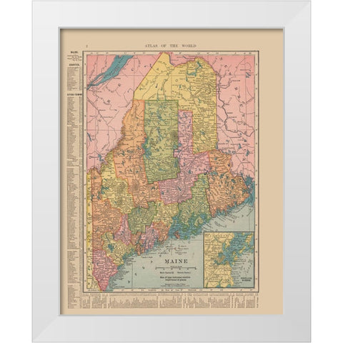 Maine - Hammond 1910 White Modern Wood Framed Art Print by Hammond