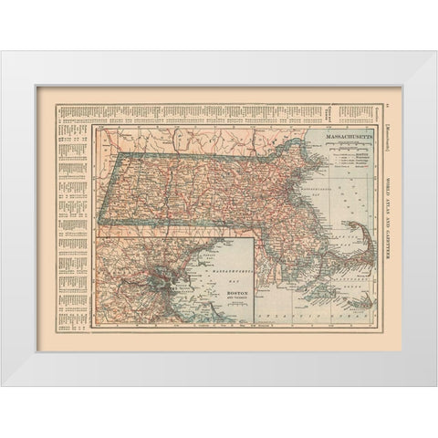 Massachusetts - Reynold 1921 White Modern Wood Framed Art Print by Reynold