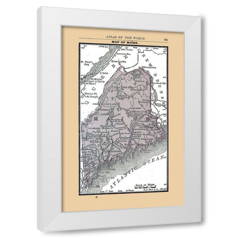 Maine - Alden 1886 White Modern Wood Framed Art Print by Alden