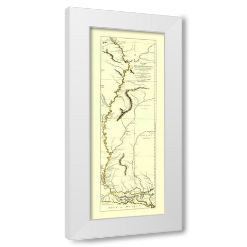 Mississippi River from Fort Chartres to the Mouth White Modern Wood Framed Art Print by Sayer