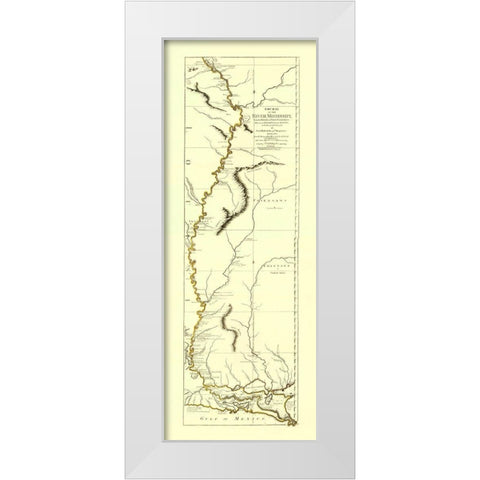 Mississippi River from Fort Chartres to the Mouth White Modern Wood Framed Art Print by Sayer