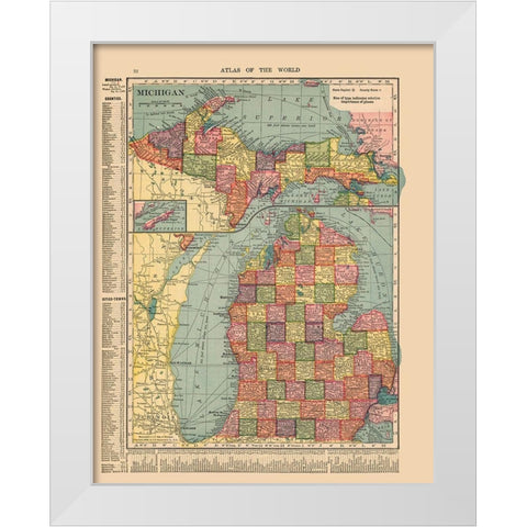 Michigan - Hammond 1910 White Modern Wood Framed Art Print by Hammond