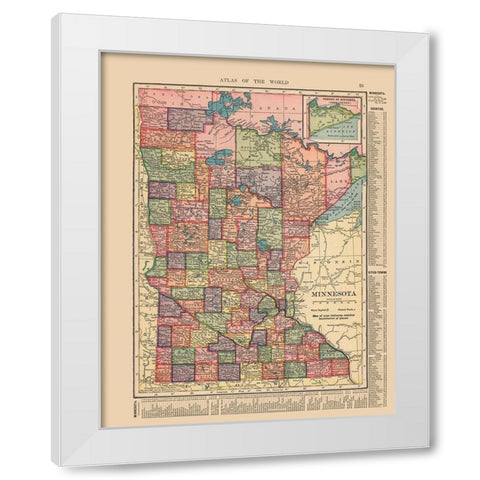 Minnesota - Hammond 1910 White Modern Wood Framed Art Print by Hammond