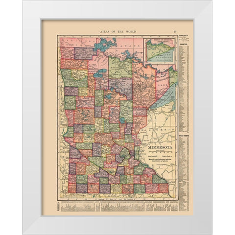 Minnesota - Hammond 1910 White Modern Wood Framed Art Print by Hammond