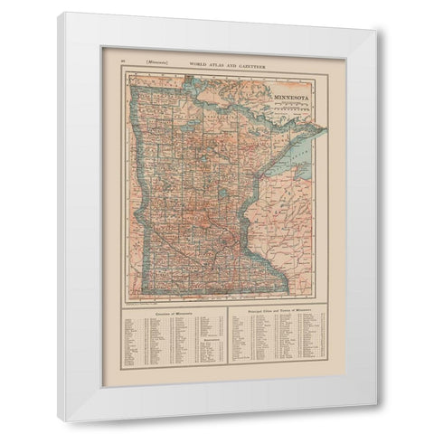 Minnesota - Reynold 1921 White Modern Wood Framed Art Print by Reynold