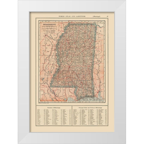 Mississippi - Reynold 1921 White Modern Wood Framed Art Print by Reynold