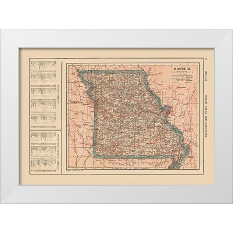 Missouri - Reynold 1921 White Modern Wood Framed Art Print by Reynold