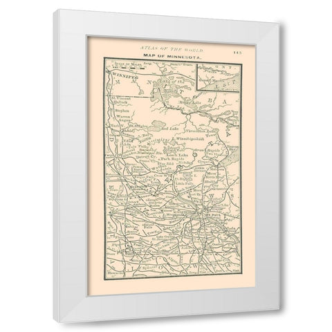 Minnesota - Alden 1886 White Modern Wood Framed Art Print by Alden