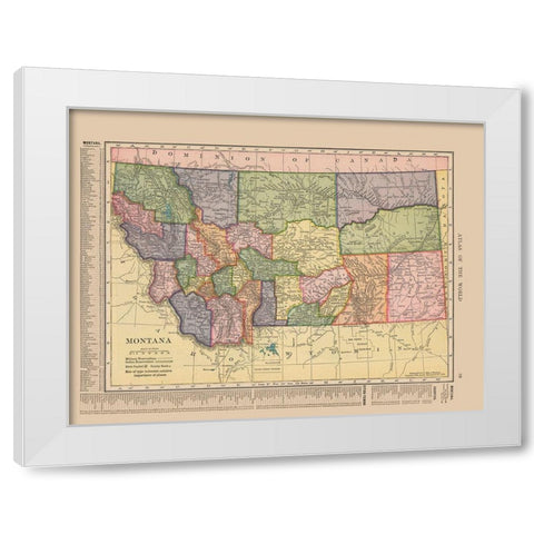 Montana - Hammond 1910 White Modern Wood Framed Art Print by Hammond