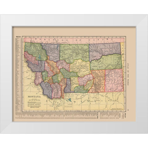 Montana - Hammond 1910 White Modern Wood Framed Art Print by Hammond