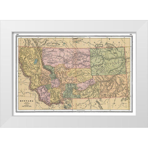Montana - Johnson 1888 White Modern Wood Framed Art Print by Johnson