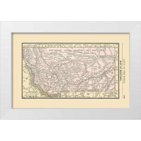 Montana - Alden 1886 White Modern Wood Framed Art Print by Alden