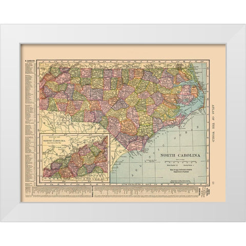 North Carolina - Hammond 1910 White Modern Wood Framed Art Print by Hammond