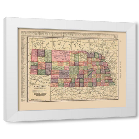 Nebraska - Hammond 1910 White Modern Wood Framed Art Print by Hammond