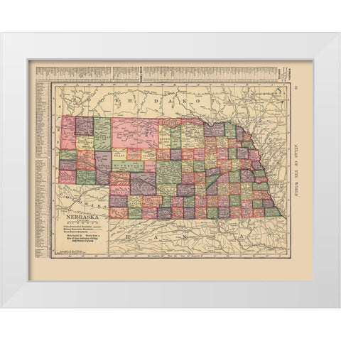 Nebraska - Hammond 1910 White Modern Wood Framed Art Print by Hammond