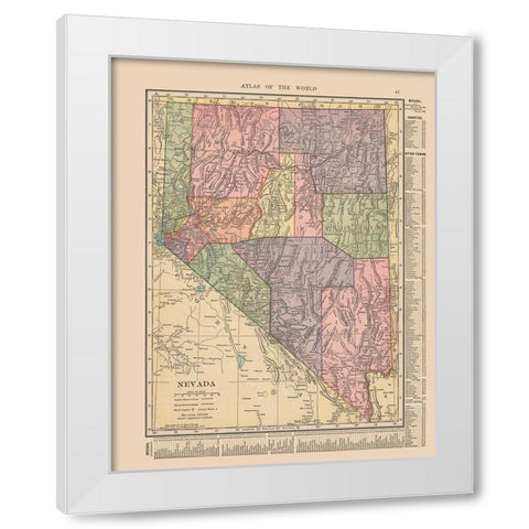 Nevada - Hammond 1910 White Modern Wood Framed Art Print by Hammond