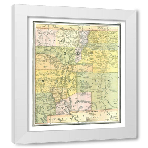 New Mexico - Johnson 1888 White Modern Wood Framed Art Print by Johnson