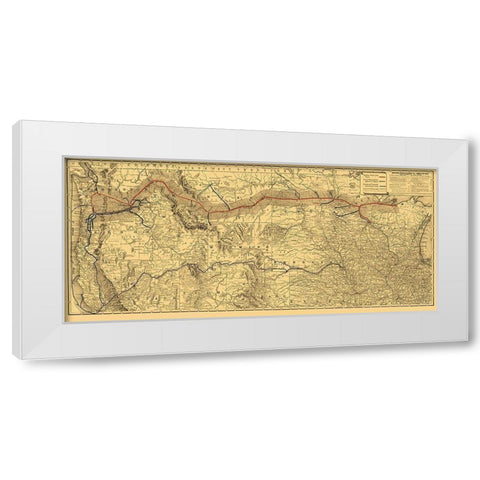 Northern Pacific Railroad - Rand McNally 1882 White Modern Wood Framed Art Print by Rand McNally