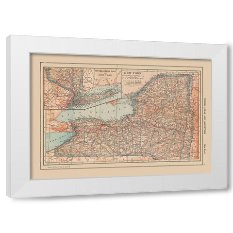 New York - Reynold 1921 White Modern Wood Framed Art Print by Reynold