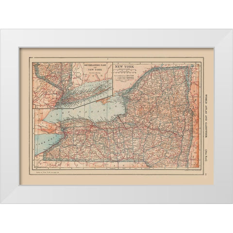 New York - Reynold 1921 White Modern Wood Framed Art Print by Reynold