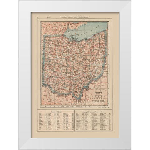 Ohio - Reynold 1921 White Modern Wood Framed Art Print by Reynold