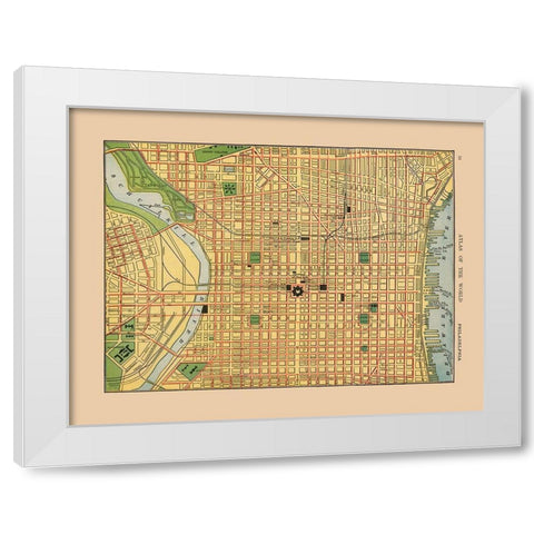 Philadelphia  Pennsylvania - Hammond 1910 White Modern Wood Framed Art Print by Hammond