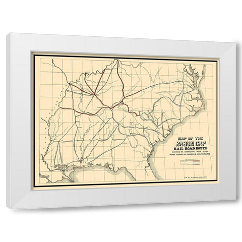 Rabun Gap Railroad - Keenan 1850 White Modern Wood Framed Art Print by Keenan