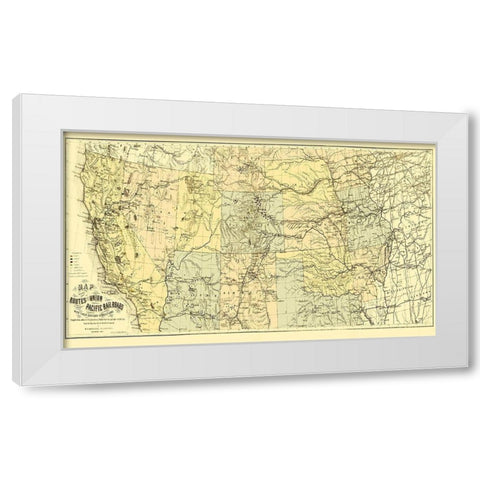 Union Pacific with Eastern Connections 1867 White Modern Wood Framed Art Print by Keeler