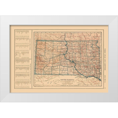 South Dakota - Reynold 1921 White Modern Wood Framed Art Print by Reynold