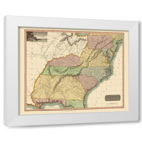 Southeastern United States - Thomson 1817 White Modern Wood Framed Art Print by Thomson