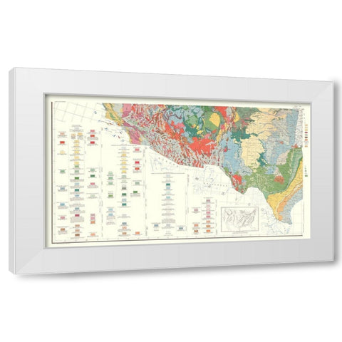 Southwest United States - USGS 1960 White Modern Wood Framed Art Print by USGS