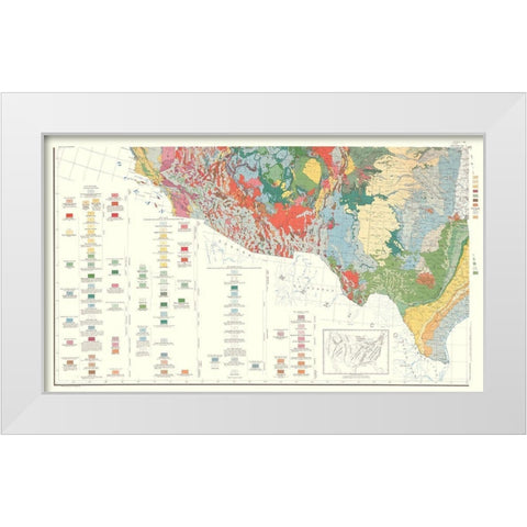 Southwest United States - USGS 1960 White Modern Wood Framed Art Print by USGS