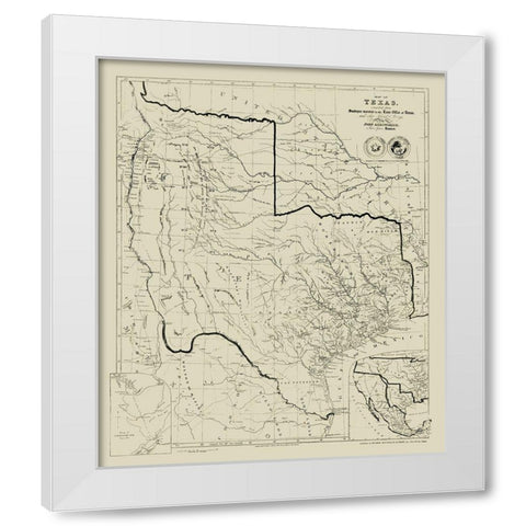 Texas - Arrowsmith 1841  White Modern Wood Framed Art Print by Arrowsmith