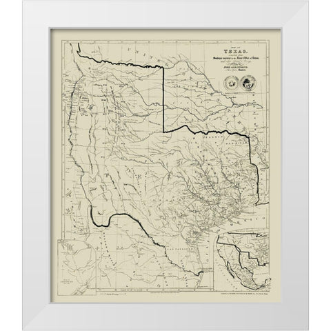 Texas - Arrowsmith 1841  White Modern Wood Framed Art Print by Arrowsmith