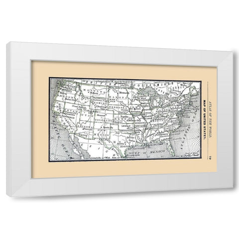 United States - Alden 1886 White Modern Wood Framed Art Print by Alden