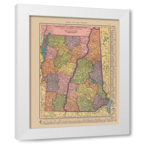 Vermont, New Hampshire - Hammond 1910 White Modern Wood Framed Art Print by Hammond
