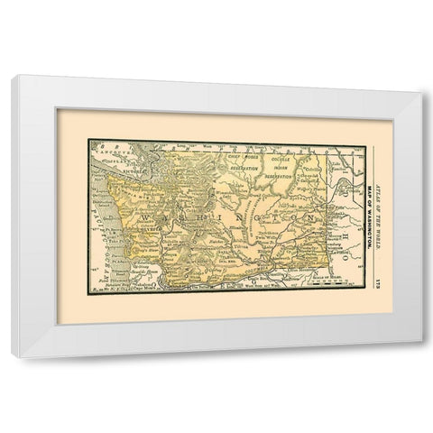 Washington - Alden 1886 White Modern Wood Framed Art Print by Alden