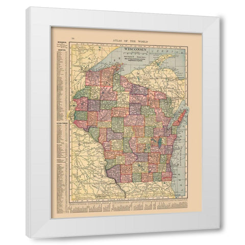 Wisconsin - Hammond 1910 White Modern Wood Framed Art Print by Hammond