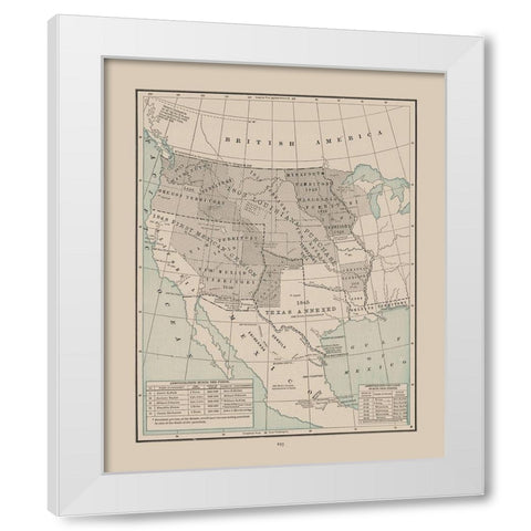 Western Territories - Cram 1892 White Modern Wood Framed Art Print by Cram