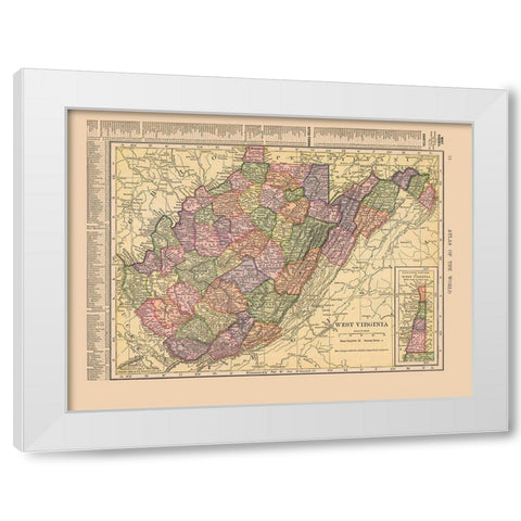 West Virginia - Hammond 1910 White Modern Wood Framed Art Print by Hammond