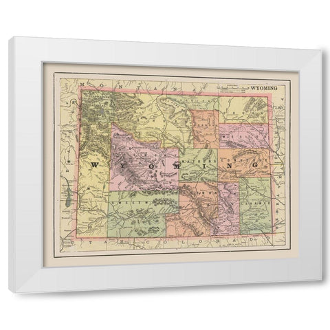 Wyoming - Cram 1892 White Modern Wood Framed Art Print by Cram