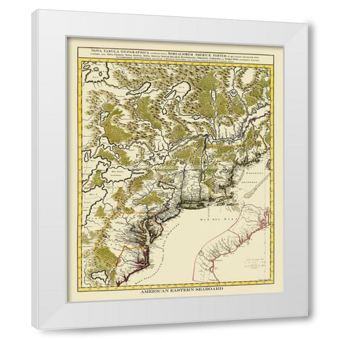 American Eastern Seaboard - 1730 White Modern Wood Framed Art Print by Unknown