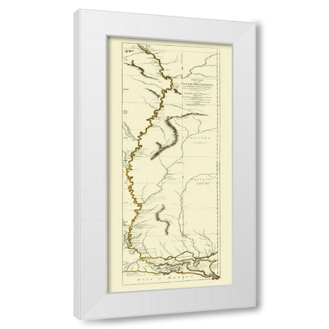 Mississippi River, Louisiana - 1775 White Modern Wood Framed Art Print by Sayer