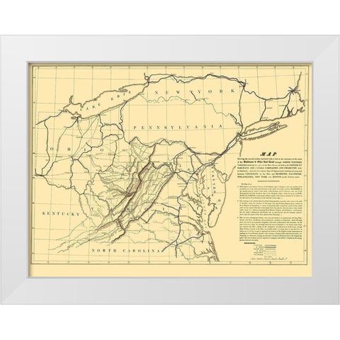 Baltimore and Ohio Railroad - Colton 1840 White Modern Wood Framed Art Print by Colton
