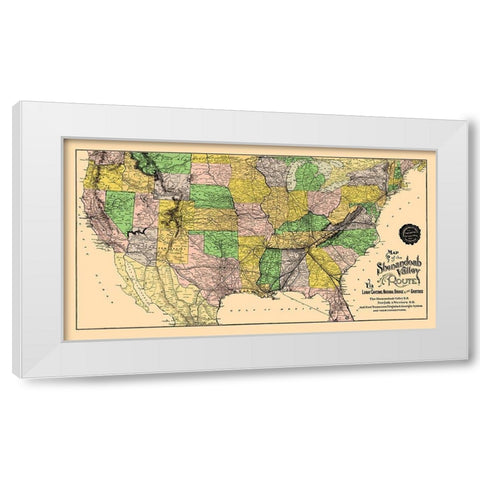 Shenandoah Valley Route - Matthews 1890 White Modern Wood Framed Art Print by Matthews