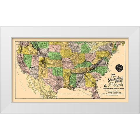 Shenandoah Valley Route - Matthews 1890 White Modern Wood Framed Art Print by Matthews