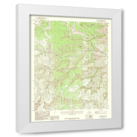 Bear Canyon Utah Quad - USGS 1987 White Modern Wood Framed Art Print by USGS