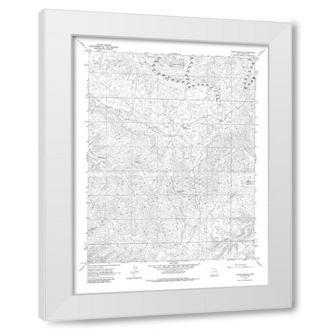 Bates Knolls Utah Quad - USGS 1966 White Modern Wood Framed Art Print by USGS